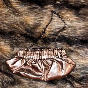 Silver/Bronze Evening Clutch with Strap